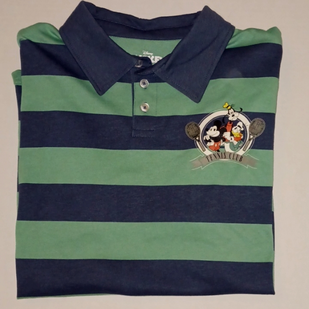XL Disney Mickey Tennis Mouse Goofy Donald Men's polo golf short sleeve. NWT